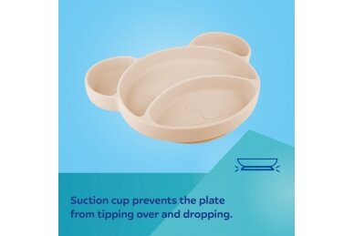 Silicone Suction Trigeminal Plate BEAR Canpol 51/401, Cream 2 Silicone Suction Trigeminal Plate BEAR Canpol 51/401, Cream 2