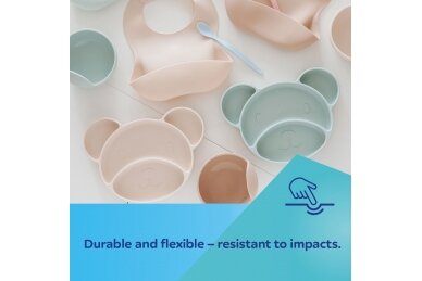 Silicone Suction Trigeminal Plate BEAR Canpol 51/401, Cream 3 Silicone Suction Trigeminal Plate BEAR Canpol 51/401, Cream 3