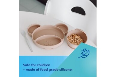 Silicone Suction Trigeminal Plate BEAR Canpol 51/401, Cream 4 Silicone Suction Trigeminal Plate BEAR Canpol 51/401, Cream 4