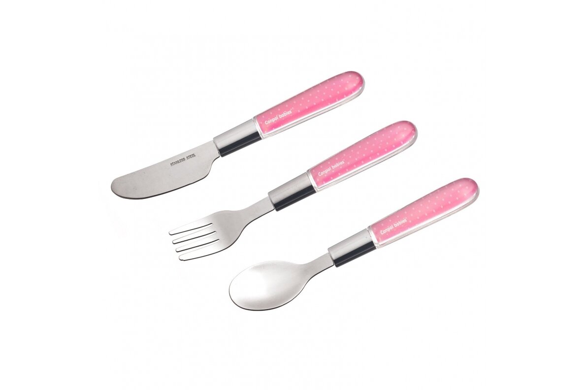 Stainless Steel Cutlery Set Canpol 9/477 Pink 1