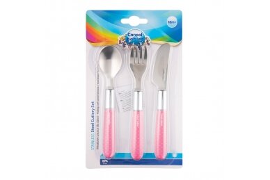 Stainless Steel Cutlery Set Canpol 9/477 Pink 2 Stainless Steel Cutlery Set Canpol 9/477 Pink 2