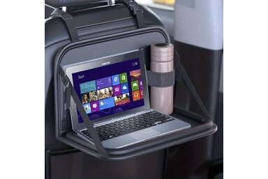 Foldable car table on the seatback Foldable car table on the seatback