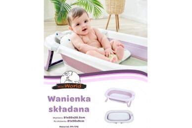 Kids Foldable Bathtub miniWorld Pink 3