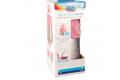 Thermal Sport Cup with Silicone Straw 300ml Canpol 74/054 Pink 3
