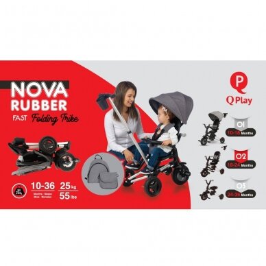 Трехколесный велосипед QPlay  NOVA+Rubber Black 1