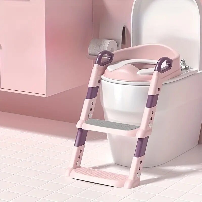 Tualeto sėdynė su laipteliu LEA Pink
