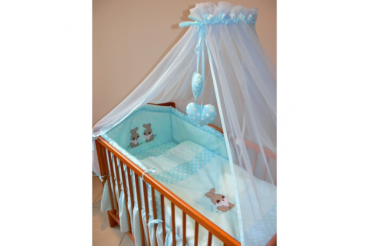 Tulle canopy for a baby crib Turquoise Tulle canopy for a baby crib Turquoise