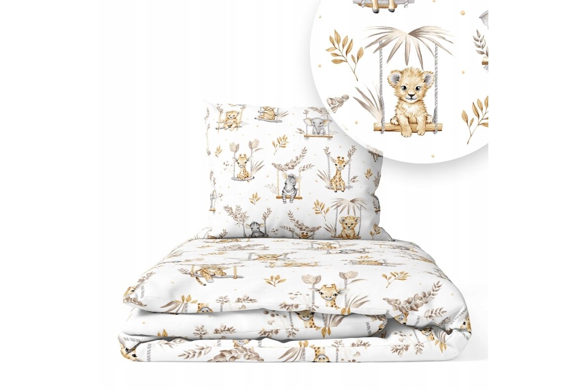 Bedding set 2 pcs Ankras ANIMALS ON SWING Beige Bedding set 2 pcs Ankras ANIMALS ON SWING Beige