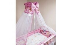 Tulle canopy for a baby crib Ankras SOWA Pink