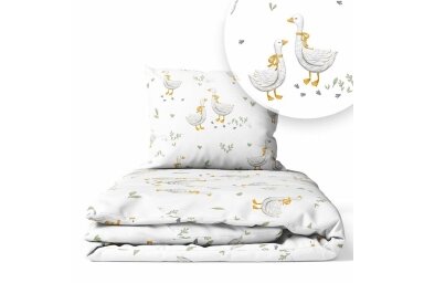 Bedding set 2 pcs Ankras GEESE WITH A GREEN LEAF Bedding set 2 pcs Ankras GEESE WITH A GREEN LEAF