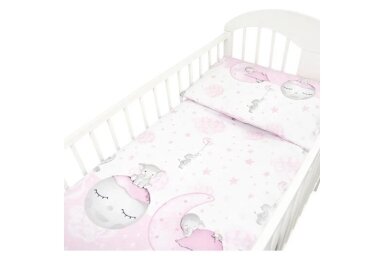 Bedding set 2 pcs Ankras for stroller, cradle SLON Pink Bedding set 2 pcs Ankras for stroller, cradle SLON Pink