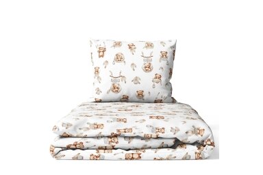 Bedding set 2 pcs Ankras for stroller, cradle TEDDY BEARS in BASKETS Beige Bedding set 2 pcs Ankras for stroller, cradle TEDDY BEARS in BASKETS Beige