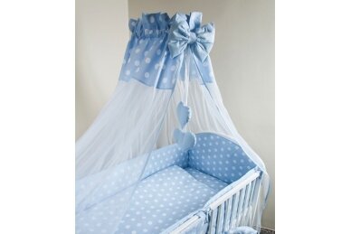 Tulle canopy for a baby crib Ankras Kropka Blue Tulle canopy for a baby crib Ankras Kropka Blue