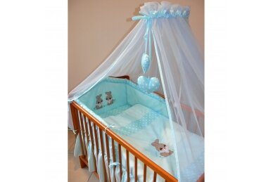 Tulle canopy for a baby crib Turquoise Tulle canopy for a baby crib Turquoise