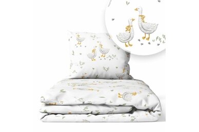 Bedding set 2 pcs Ankras GEESE WITH A GREEN LEAF Bedding set 2 pcs Ankras GEESE WITH A GREEN LEAF