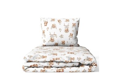 Bedding set 2 pcs Ankras for stroller, cradle TEDDY BEARS in BASKETS Beige Bedding set 2 pcs Ankras for stroller, cradle TEDDY BEARS in BASKETS Beige
