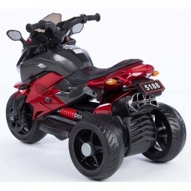 Vaikiškas elektrinis motociklas 5188-12V-EVA -Lakuotas, Red 2