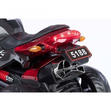 Vaikiškas elektrinis motociklas 5188-12V-EVA -Lakuotas, Red 10