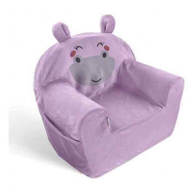 Vaikiškas fotelis Velvet HIPPO Purple 1