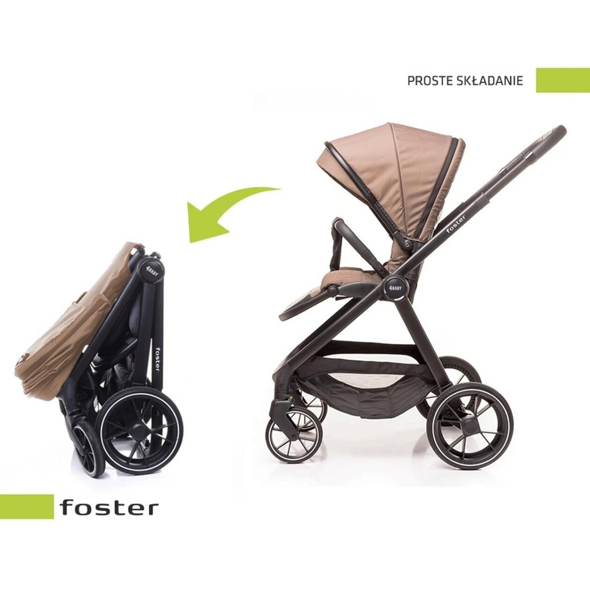Vežimėlis 4baby FOSTER Mokka 9 Vežimėlis 4baby FOSTER Mokka 9