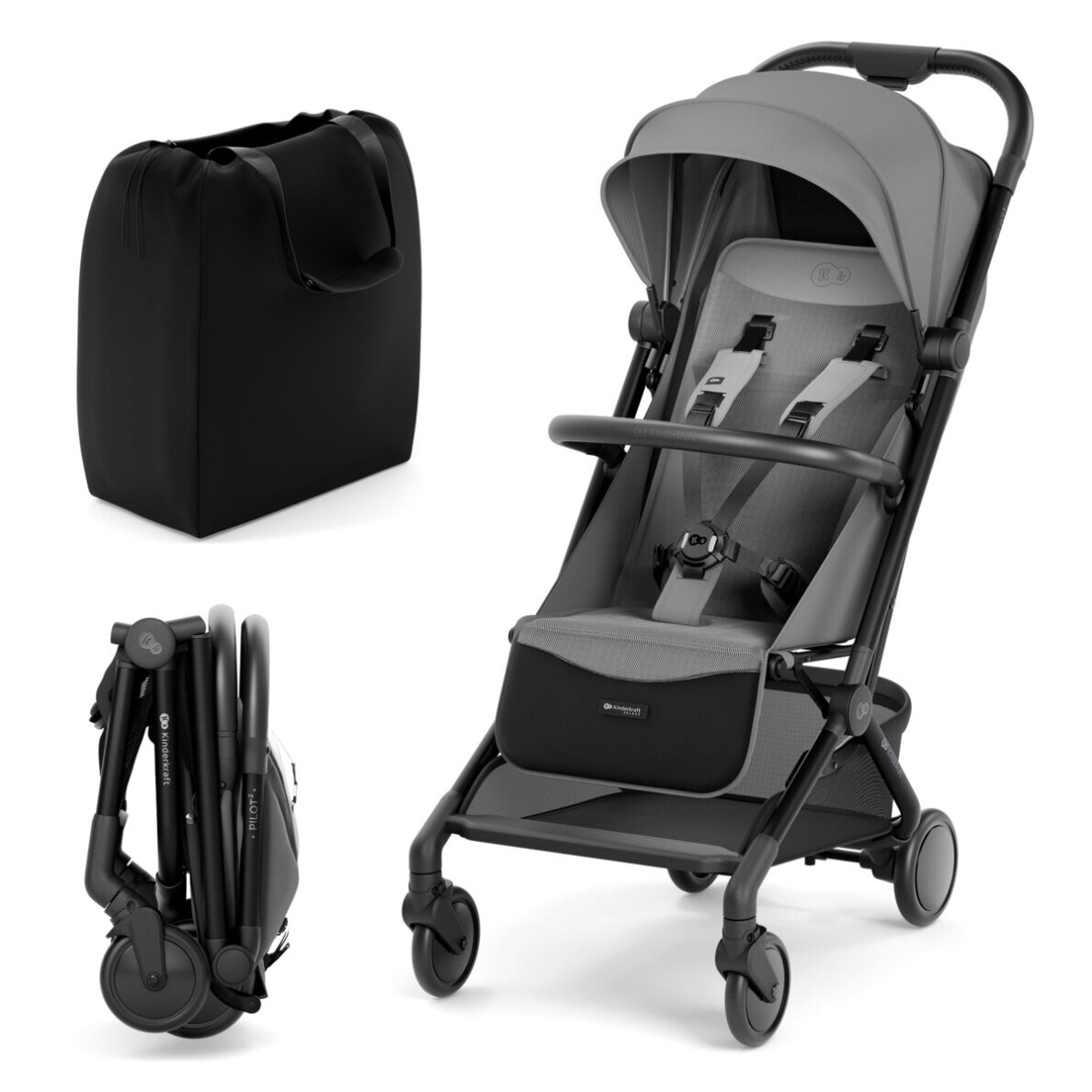 Коляска Kinderkraft PILOT 2, Grey