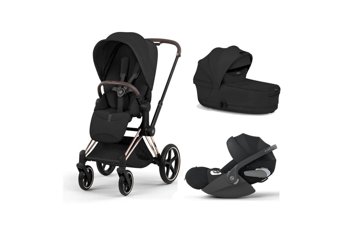 Stroller CYBEX  Priam Style Fold Cot Sepia Black/Frame Rose Gold 3in1