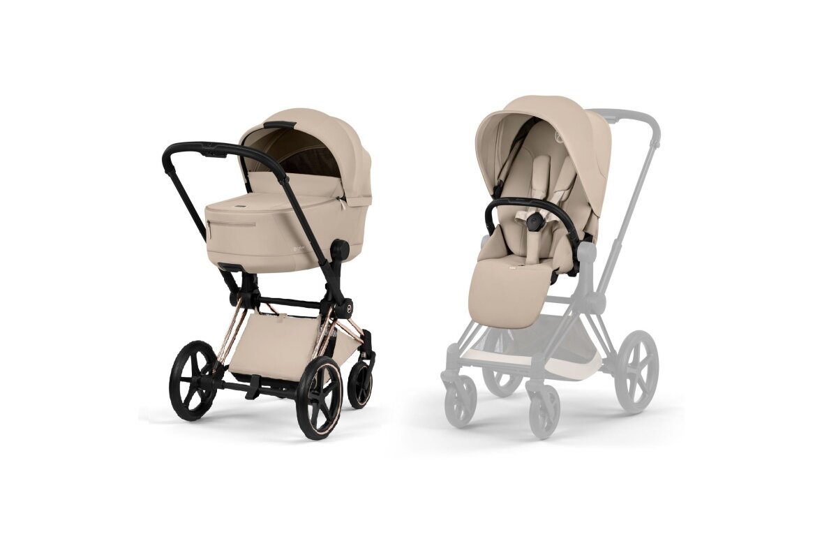 Stroller CYBEX Priam Style Fold Cot Cozy Beige/Frame Rose Gold 2in1 Stroller CYBEX Priam Style Fold Cot Cozy Beige/Frame Rose Gold 2in1
