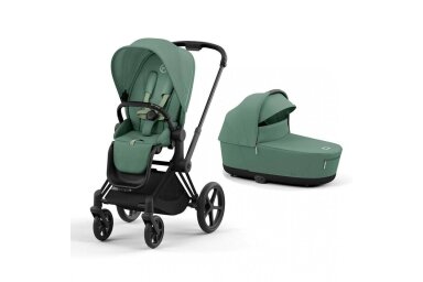 Stroller Cybex Priam V4 LEAF GREEN Frame Black Matt 3in1 Stroller Cybex Priam V4 LEAF GREEN Frame Black Matt 3in1