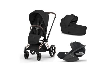 Stroller CYBEX Priam Style Fold Cot Sepia Black/Frame Rose Gold 3in1 Stroller CYBEX Priam Style Fold Cot Sepia Black/Frame Rose Gold 3in1