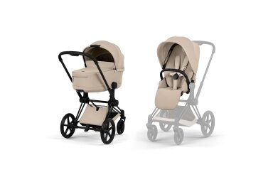 Stroller CYBEX  Priam Style Fold Cot Cozy Beige/Frame Matt Black 2in1