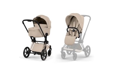 Stroller CYBEX  Priam Style Fold Cot Cozy Beige/Frame Rose Gold 2in1