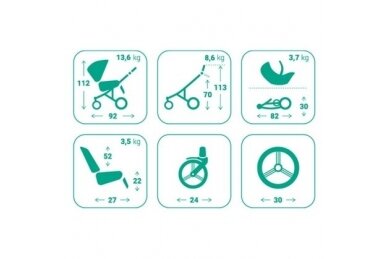 Stroller Bebetto NICO ESTILO Golden, 2in1 8 Stroller Bebetto NICO ESTILO Golden, 2in1 8
