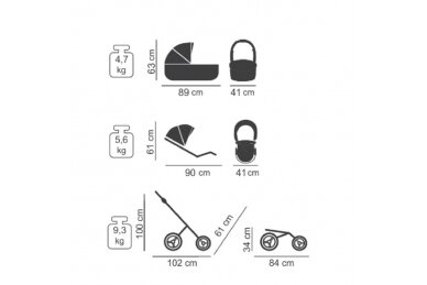 Stroller Junama GLITTER 02, 3in1 13 Stroller Junama GLITTER 02, 3in1 13