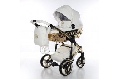 Stroller JUNAMA HAND CRAFT WHITE GOLD 3 in1 1 Stroller JUNAMA HAND CRAFT WHITE GOLD 3 in1 1