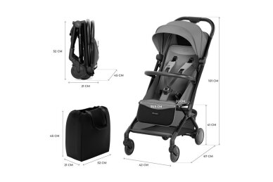 Stroller Kinderkraft PILOT 2, Grey 11 Stroller Kinderkraft PILOT 2, Grey 11