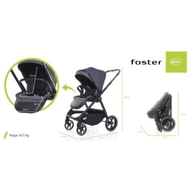 Коляска 4baby FOSTER Graphite 14 Коляска 4baby FOSTER Graphite 14