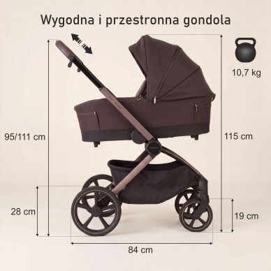 Коласка Adamex Adamex COMO Chocolate Fango 2in1 12