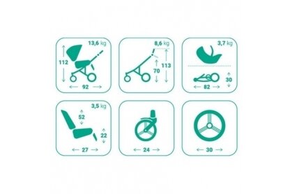 Stroller Bebetto NICO ESTILO 08, 2in1 12 Stroller Bebetto NICO ESTILO 08, 2in1 12