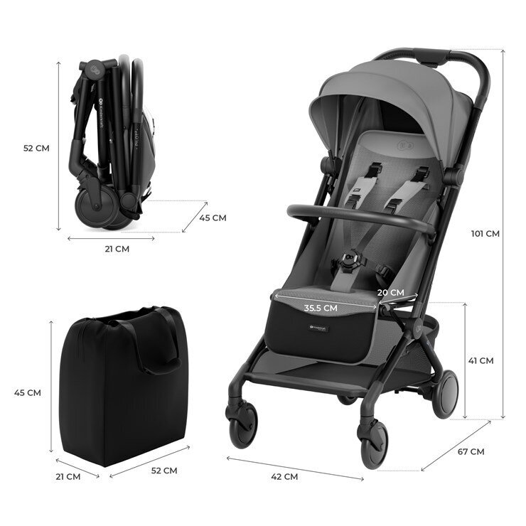 Коляска Kinderkraft PILOT 2, Grey 11