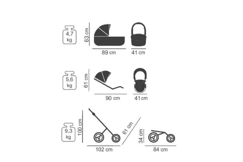 Stroller Junama GLITTER 02, 3in1 13 Stroller Junama GLITTER 02, 3in1 13