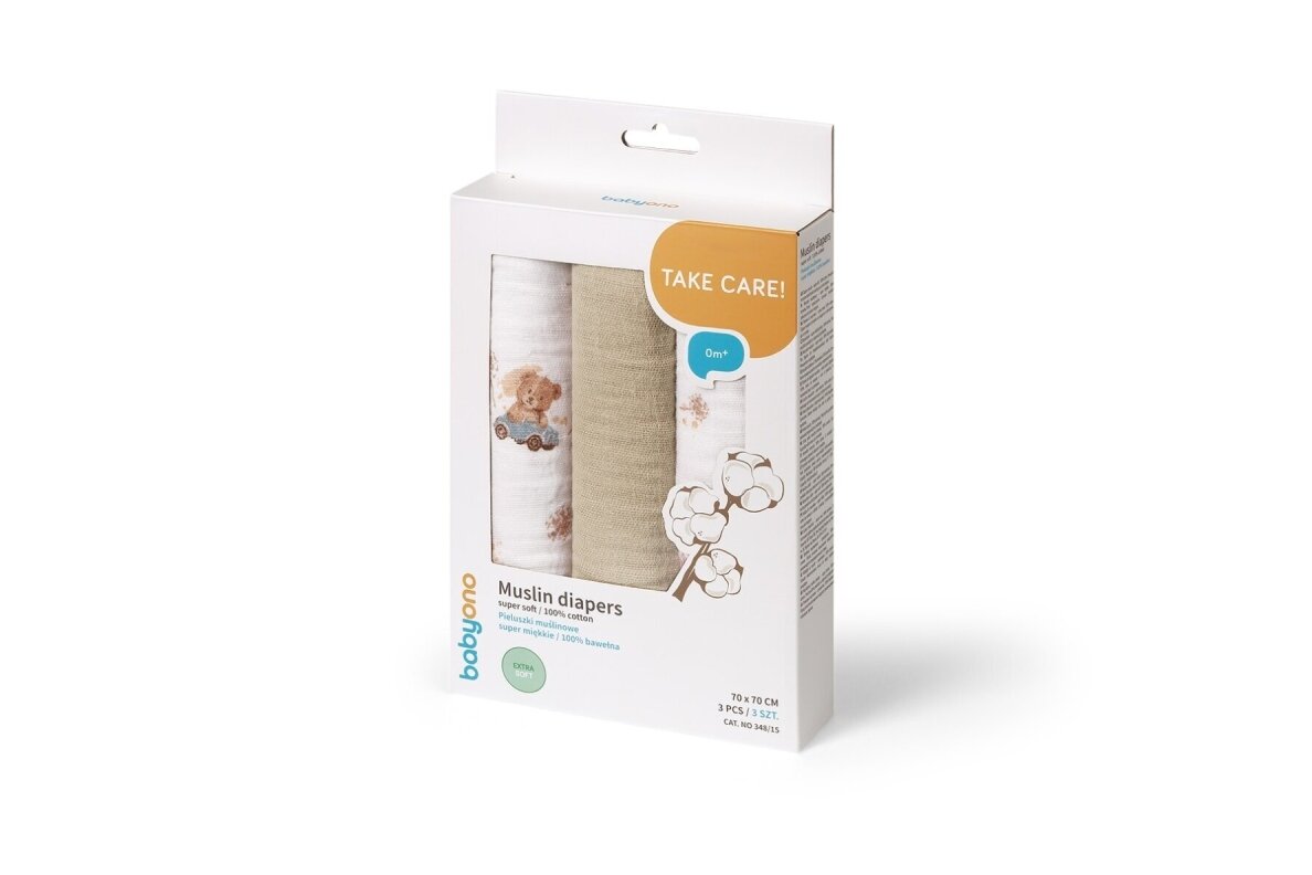 Muslin diapers BabyOno 348/15-3 pcs 4 Muslin diapers BabyOno 348/15-3 pcs 4