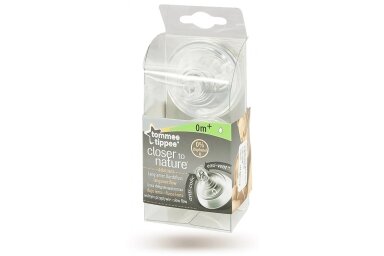 Tommee Tippee CLOSER TO NATURE Teats 0+, 2 pcs Tommee Tippee CLOSER TO NATURE Teats 0+, 2 pcs