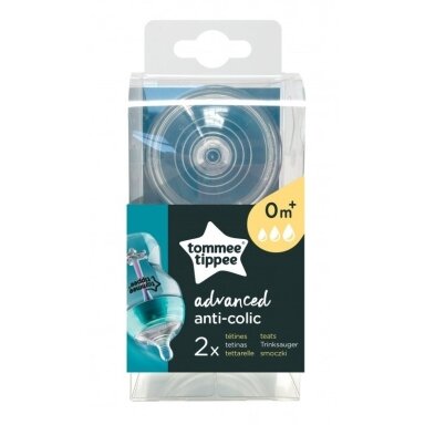 Žindukai silikoninis Tommee Tippee ADVANCED Anti-Colic 2 vnt, 0+ Žindukai silikoninis Tommee Tippee ADVANCED Anti-Colic 2 vnt, 0+