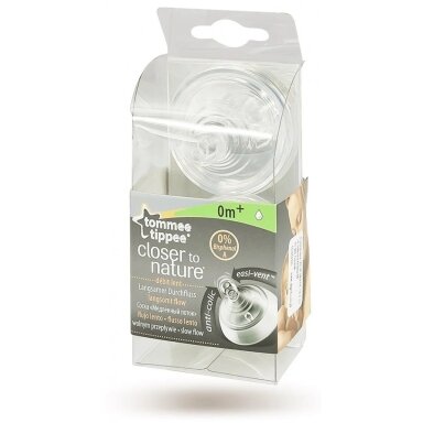 Žindukai silikoninis Tommee Tippee CLOSER TO NATURE 0+, 2 vnt Žindukai silikoninis Tommee Tippee CLOSER TO NATURE 0+, 2 vnt