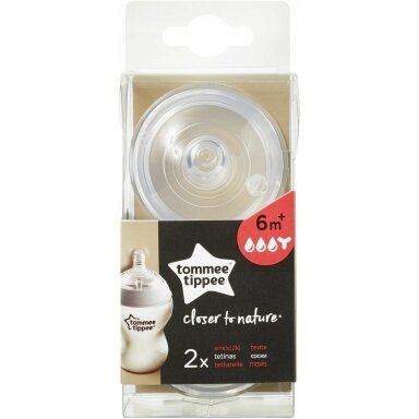 Žindukai silikoninis Tommee Tippee CLOSER TO NATURE 6+, 2 vnt Žindukai silikoninis Tommee Tippee CLOSER TO NATURE 6+, 2 vnt
